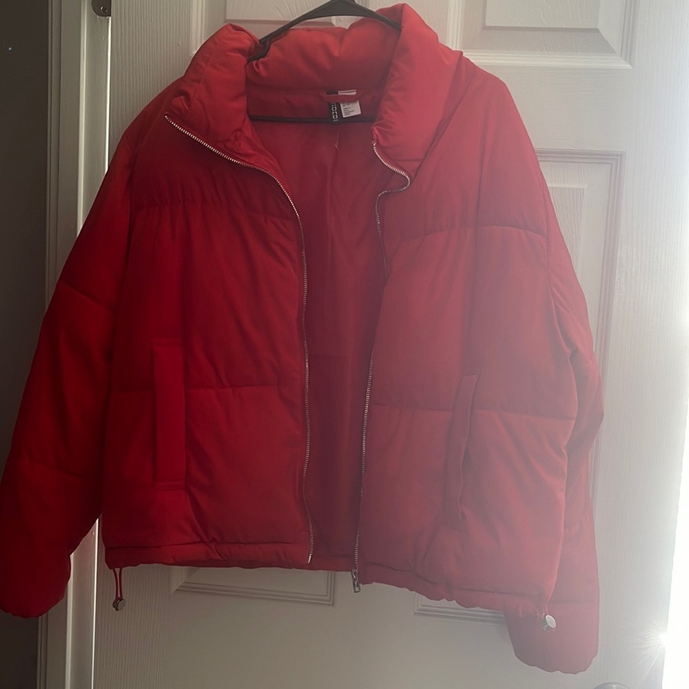 Red h&m puffer
